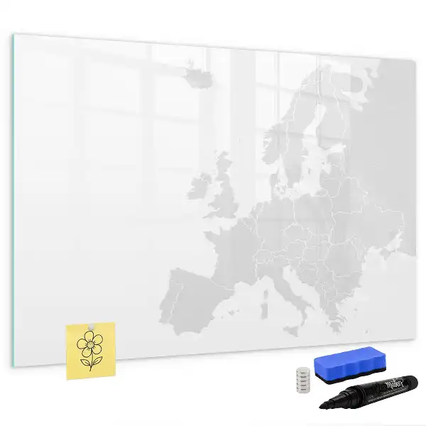 Mapa de Europa pizarra borrable de cristal con imanes