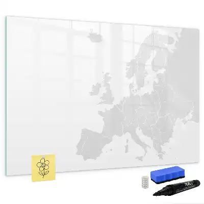 Mapa de Europa pizarra borrable de cristal con imanes