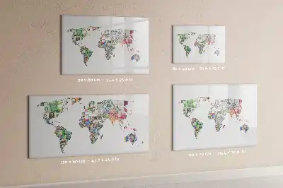 Mapa de Europa pizarra borrable de cristal con imanes