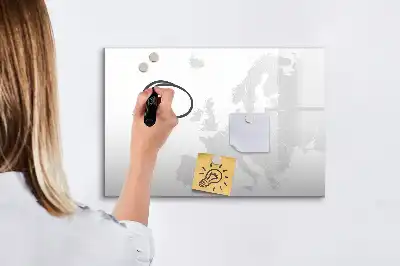 Mapa de Europa pizarra borrable de cristal con imanes
