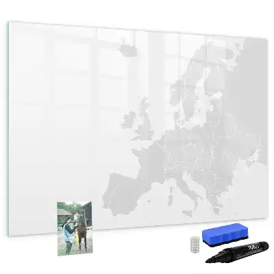 Mapa de Europa pizarra borrable de cristal con imanes
