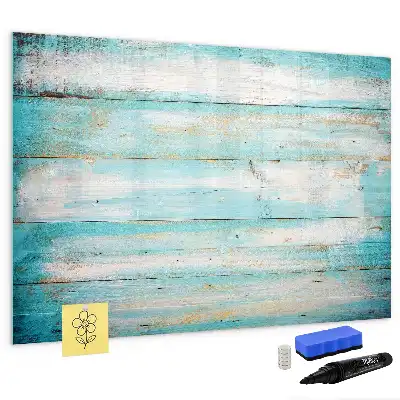Pizarra magnética de pared en color azul con rotulador