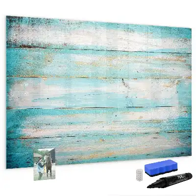 Pizarra magnética de pared en color azul con rotulador