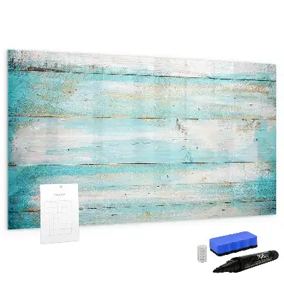 Pizarra magnética de pared en color azul con rotulador