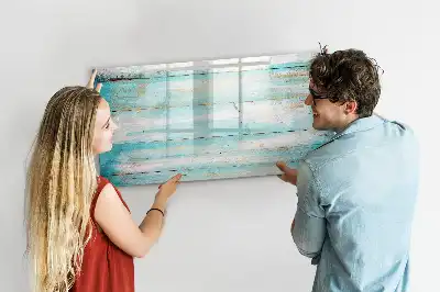 Pizarra magnética de pared en color azul con rotulador