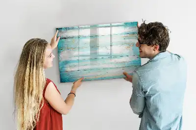 Pizarra magnética de pared en color azul con rotulador