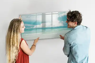 Pizarra magnética de pared diseño de paisaje marino con rotulador