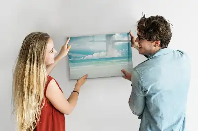 Pizarra magnética de pared diseño de paisaje marino con rotulador