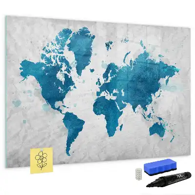 Mapa del mundo pizarra magnética de cristal borrable