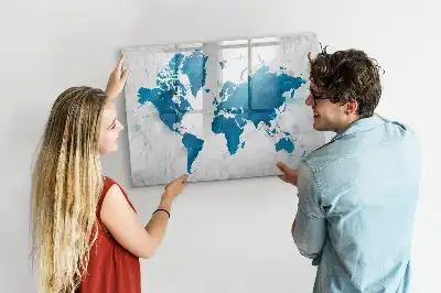 Mapa del mundo pizarra magnética de cristal borrable