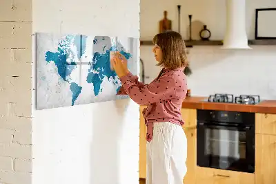Mapa del mundo pizarra magnética de cristal borrable