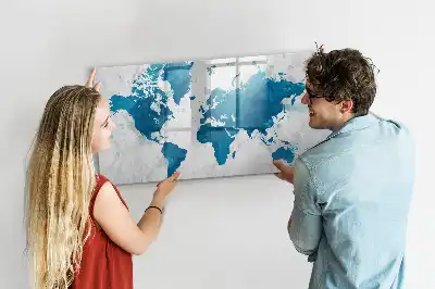 Mapa del mundo pizarra magnética de cristal borrable
