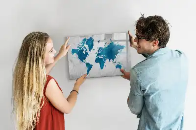 Mapa del mundo pizarra magnética de cristal borrable