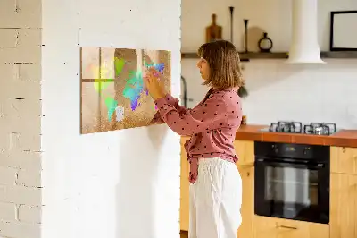 Mapa del mundo arcoíris pizarra magnética de pared con rotulador