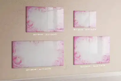 Pizarra borrable de cristal con imanes con diseño de abstracción de rosas