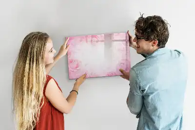 Pizarra borrable de cristal con imanes con diseño de abstracción de rosas