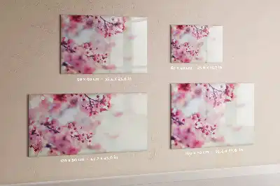 Pizarra de cristal magnética borrable diseño de flores de primavera
