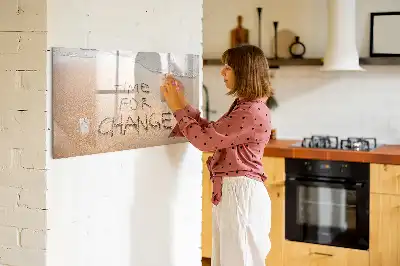 Pizarra borrable de cristal con imanes diseño cita en la playa