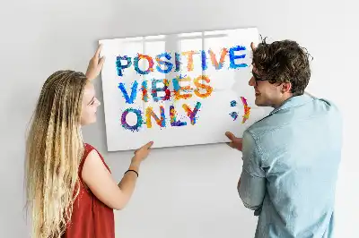 Pizarra de cristal magnética borrable con diseño de cita positiva