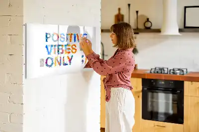 Pizarra de cristal magnética borrable con diseño de cita positiva