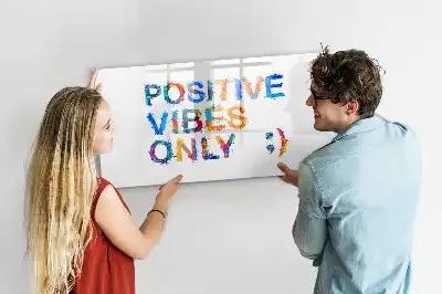 Pizarra de cristal magnética borrable con diseño de cita positiva