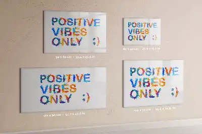Pizarra de cristal magnética borrable con diseño de cita positiva