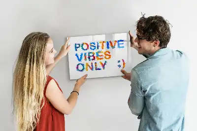 Pizarra de cristal magnética borrable con diseño de cita positiva