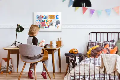 Pizarra de cristal magnética borrable con diseño de cita positiva