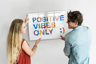 Pizarra de cristal magnética borrable con diseño de cita positiva