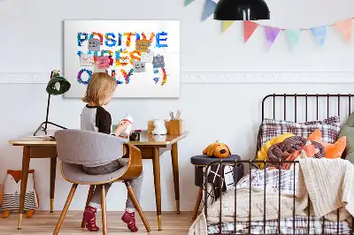 Pizarra de cristal magnética borrable con diseño de cita positiva