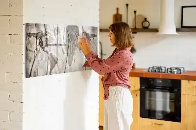 Pizarra magnética de pared con rotulador diseño de mapa del mundo
