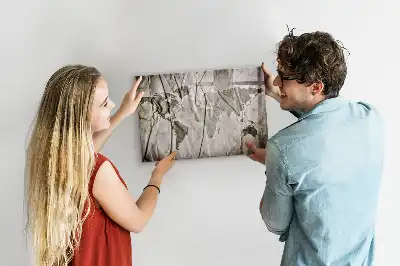 Pizarra magnética de pared con rotulador diseño de mapa del mundo
