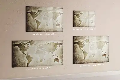 Mapa del mundo de cristal pizarra magnética borrable