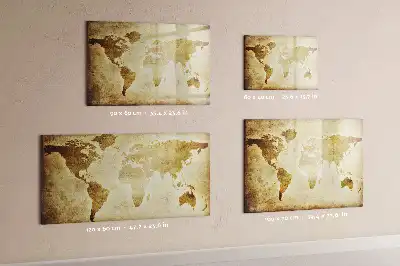 Pizarra magnética de pared con rotulador diseño de mapa del mundo antiguo