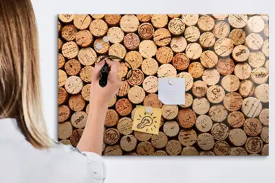 Tapones de vino de madera pizarra magnética de pared con rotulador