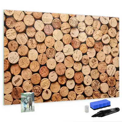 Tapones de vino de madera pizarra magnética de pared con rotulador