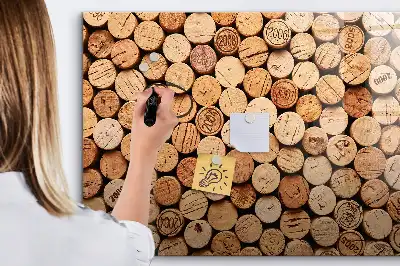 Tapones de vino de madera pizarra magnética de pared con rotulador
