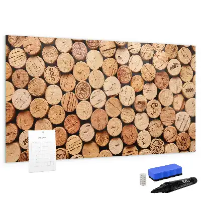 Tapones de vino de madera pizarra magnética de pared con rotulador