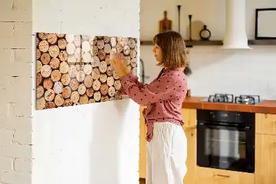 Tapones de vino de madera pizarra magnética de pared con rotulador