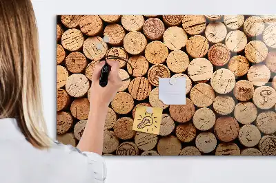 Tapones de vino de madera pizarra magnética de pared con rotulador