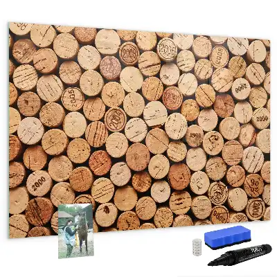 Tapones de vino de madera pizarra magnética de pared con rotulador