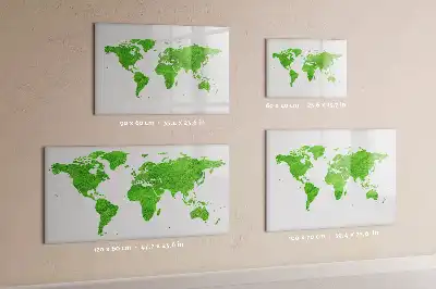 Pizarra de cristal magnética con diseño de mapa y hierba verde