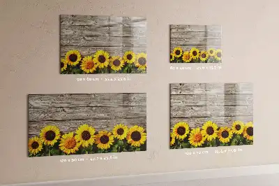 Pizarra borrable de cristal con imanes diseño de girasoles
