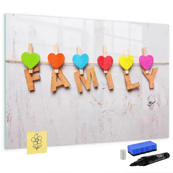 Pizarra magnética de pared con rotulador diseño Familia