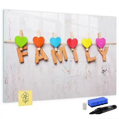 Pizarra magnética de pared con rotulador diseño Familia