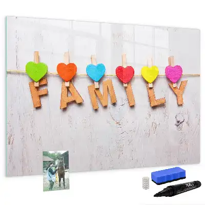 Pizarra magnética de pared con rotulador diseño Familia