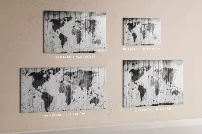 Mapa del mundo sobre madera pizarra magnética de cristal borrable