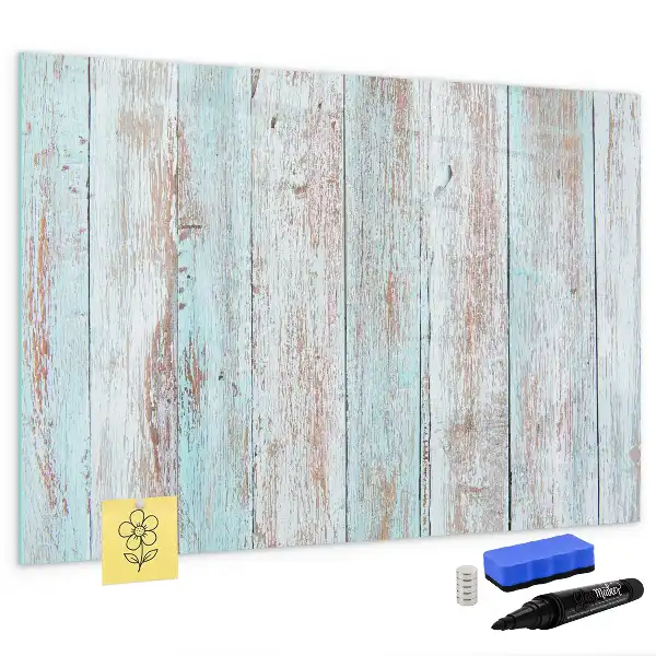 Pizarra magnética de pared con rotulador de madera en color pastel