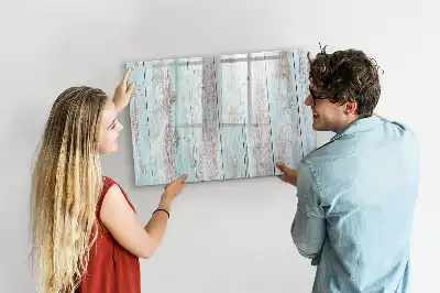 Pizarra magnética de pared con rotulador de madera en color pastel
