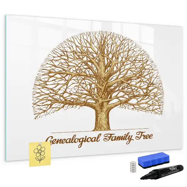 Pizarra magnética de pared con rotulador diseño de viejo árbol genealógico